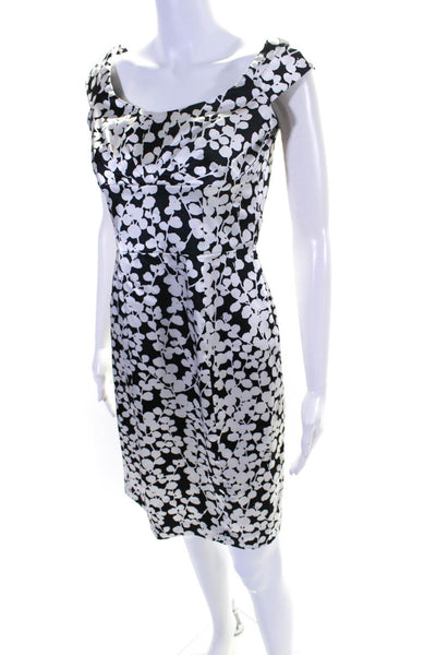 Maggy London Women's Printed Off Shoulder Dress Black White Size 6