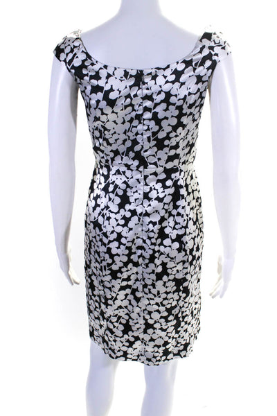 Maggy London Women's Printed Off Shoulder Dress Black White Size 6