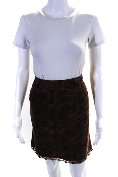 Nanette Lepore Women's Paisley Print Textured Skirt Multicolor Size 4