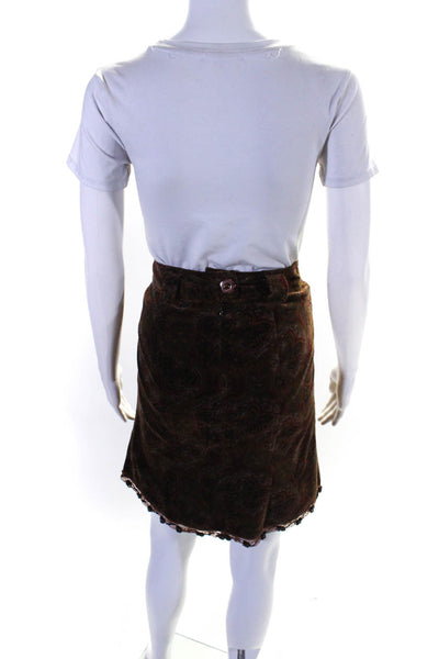 Nanette Lepore Women's Paisley Print Textured Skirt Multicolor Size 4