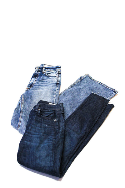 Rag & Bone Womens Cotton Denim Ankle Flared Hem Jeans Blue Size 24 Lot 2