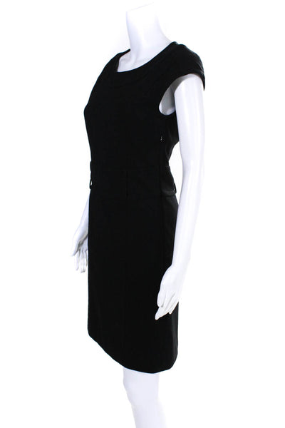 Escada Womens Short Sleeve Dress Black Wool Size EUR 34