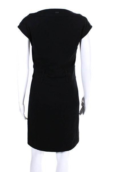 Escada Womens Short Sleeve Dress Black Wool Size EUR 34