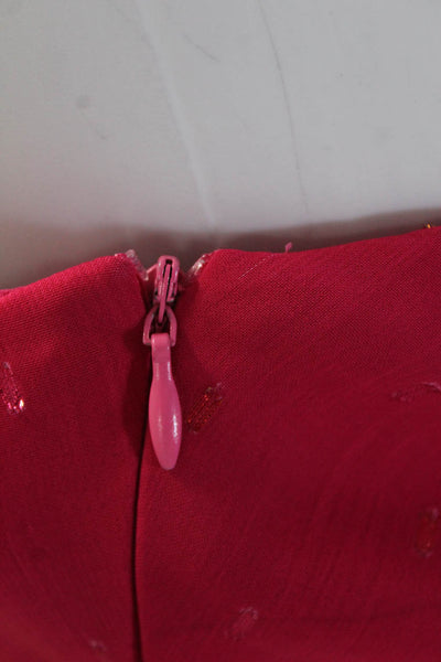 LDT Womens Sparkle Print Adjustable Strap Side Zip Halter Maxi Dress Pink Size 4