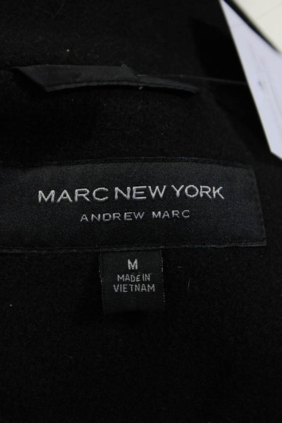 Marc New York Womens Unlined Fleece Full Zip Oversize Coat Black Size Medium