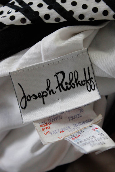Joseph Ribkoff Womens Spot Striped One Shoulder Layered Maxi Dress Black Size 6