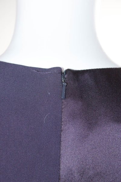 Cushnie Et Ochs Womens Patchwork Back Zipped Sleeveless Sheath Dress Navy Size 4