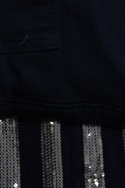 Michael Kors J Brand Women's Sequin Striped Skirt Gold Black Size 4 27, Lot 2