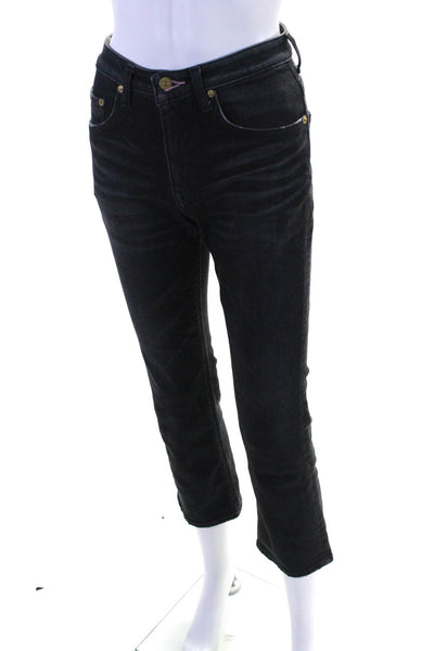 Tu Es Mon Tresor Womens Mid Rise Skinny Fit Rose Quartz Jeans Black Size 24
