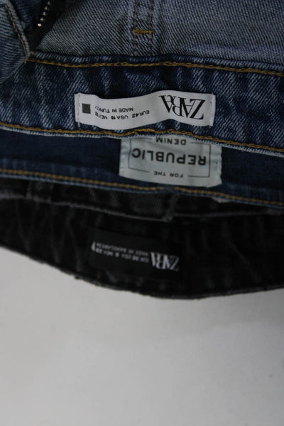 Zara For the Republic Womens High Waist Zip Fly Jeans Black Size 6 10 26 Lot 3