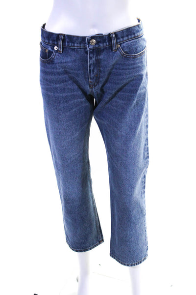 La Fetiche Womens Kate Low Rise Relaxed Straight Leg Jeans Blue Size Small