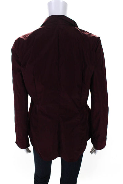 Lafayette 148 New York Women's Long Sleeve Silk Button Down Jacket Purple 10