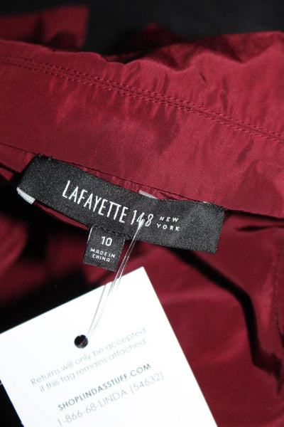 Lafayette 148 New York Women's Long Sleeve Silk Button Down Jacket Purple 10