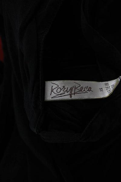 Rory Beca Womens 100% Silk V Neck Sleeveless Racerback Romper Black Size XS