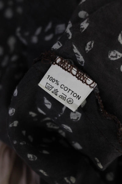 Roberta Freymann Womens Cotton Sheer Sleeveless Scoop Neck Blouse Gray Size S
