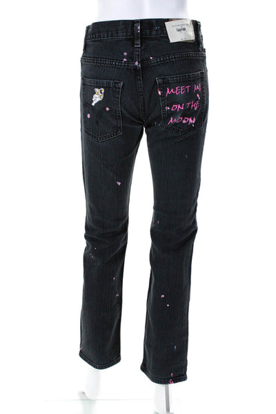 Levis Womens 511 Original Paint Splatter High Waist Skinny Jeans Gray Pink 28x28