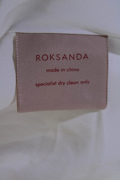 Roksanda Womens Back Zip Sleeveless Mock Neck Shift Dress White Size IT 40