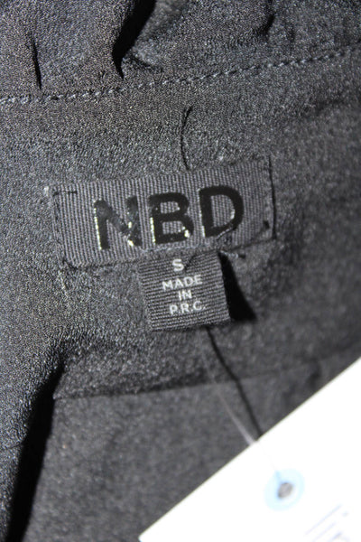 NBD Women's Sleeveless Floral Print V Neck A Line Mini Dress Black Size S