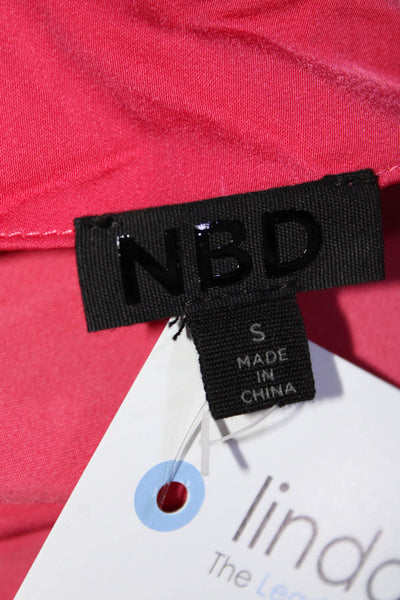 NBD Women's Spaghetti Strap Open Back Cowl Neck Maxi Dress Pink Size S