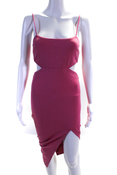 Hours Womens Pink Cut Out Scoop Neck Sleeveless Slit Midi Dress Size S