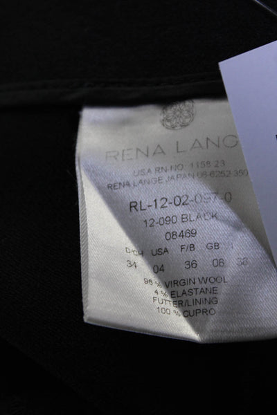 Rena Lange Women's Zip Side Button Straight Leg Dress Pant Black Size 4