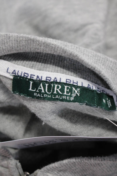 Lauren Ralph Lauren Mens Full Zip Knit Jersey Track Jacket Heather Gray Medium