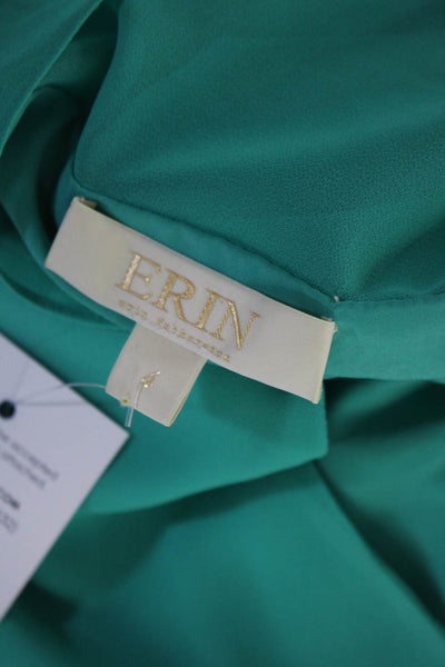Erin erin fetherston Women's V-Neck Self Tie Long Sleeve dress Teal Size 4