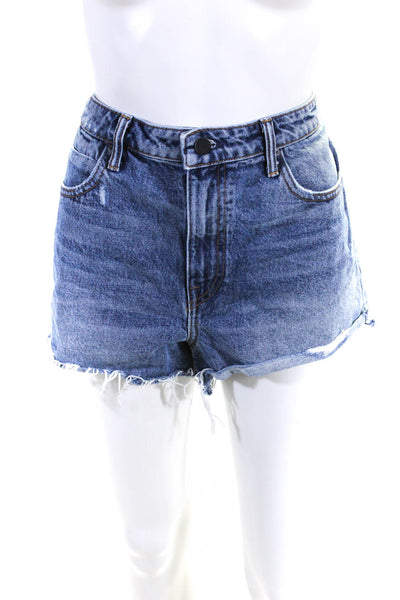 Denim X Alexander Wang Womens Cotton Denim Cutoff Mini Shorts Blue Size 30
