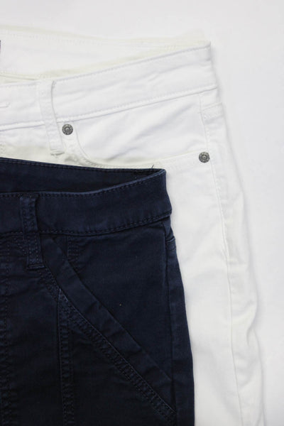 NYDJ Joie Womens Flare Leg Jeans Cargo Pants White Blue Size 8 29 Lot 2