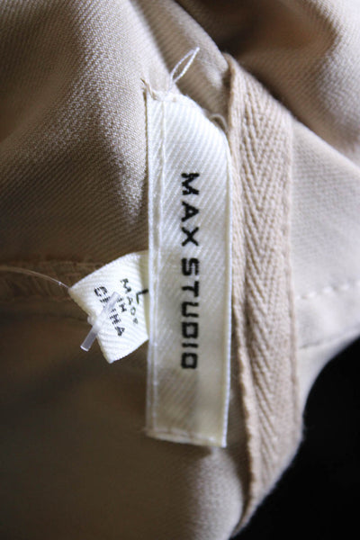 Max Studio Women's Open Front Waterfall Collar Lightweight Jacket Beige Size L