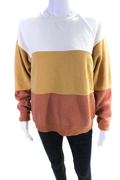 Donni Womens Colorblock Print Crewneck Long Sleeve Sweatshirt Multicolor Size M