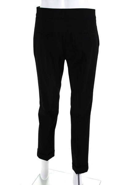 Etro Women's Flat Front Two Pockets Straight Leg Cuff Hem Dress Pant Black 38