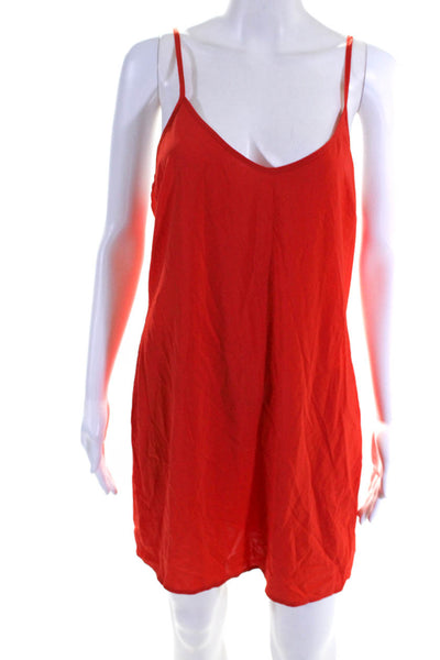 House of Harlow 1960 Womens Orange Scoop Neck Sleeveless Mini Slip Dress Size L