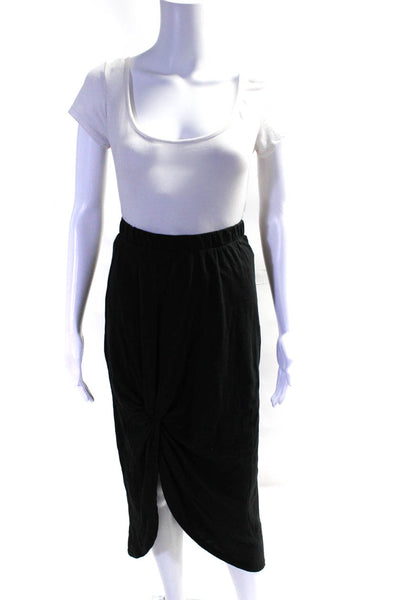 Z Supply Womens Jersey Knit Knotted Hem Midi Skirt Gray Black Size XS Lot 2