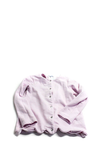 Jacadi Girls Cotton Blend Snap Closure Long Sleeve Cardigan Sweater Pink Size 8