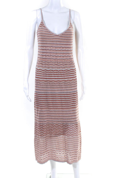Intermix Womens Cotton Knit Metallic Striped Print Tank Dress Multicolor Size M