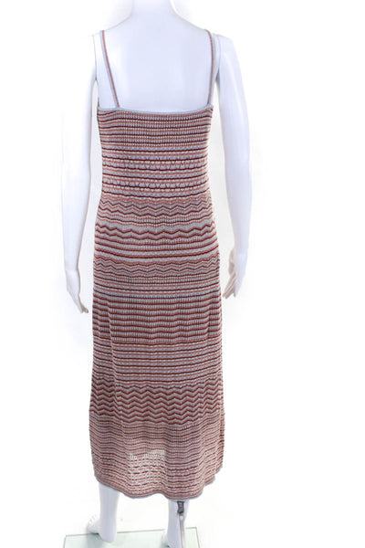 Intermix Womens Cotton Knit Metallic Striped Print Tank Dress Multicolor Size M