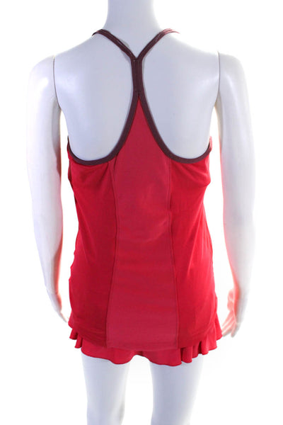 Nike Womens Skort Red Sleeveless Built-In Bra Active Tank Top Size L M Lot 2