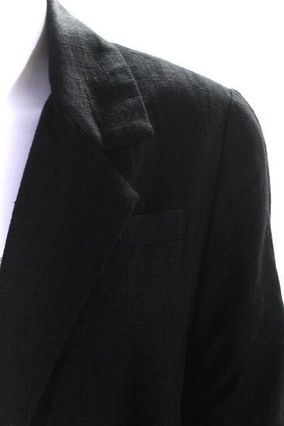 Coldwater Creek Womens Woven Ruched 3/4 Sleeve Blazer Jacket Black Size P10