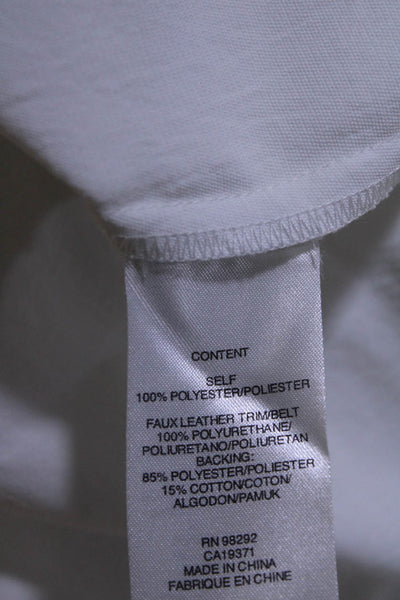 Tibi Women's Long Sleeve V-Neck Pullover Oversized T-Shirt Dress White 4