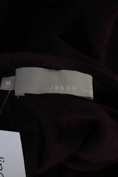 Jason Wu Womens Cashmere V-Neck Long Sleeve Cardigan Sweater Purple Size M
