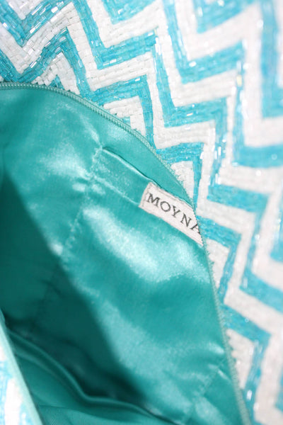 Moyna Women's Bifold Wallet Zip Closure Beaded Chevron Print Wallet  Size S