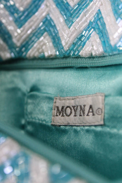 Moyna Women's Bifold Wallet Zip Closure Beaded Chevron Print Wallet  Size S