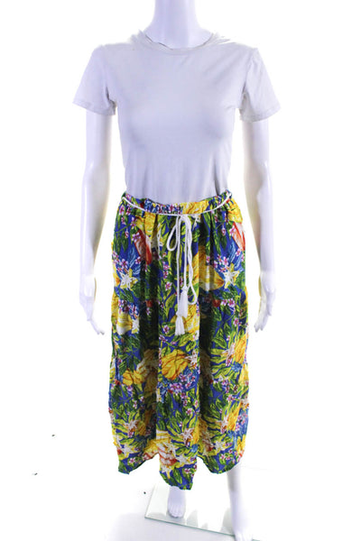 Rachel Roy Women's Elastic Waist Pockets Maxi Skirt Floral Size L