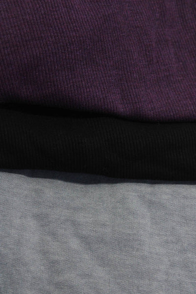 LNA Splits59 Womens Ribbed Cold Shoulder Long Sleeve Tops Purple Size S Lot 3