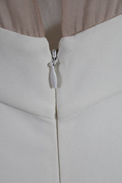 Vionnet Womens V-Neck Split Hem Sleeveless Mid-Calf A-Line Dress White Size 42
