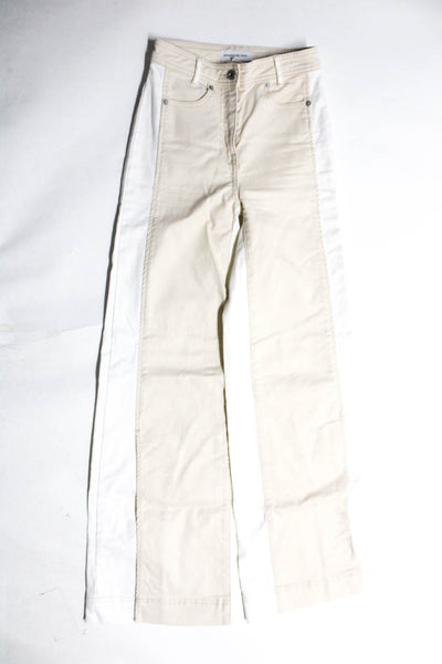Something Navy Daze Womens High Rise Flare Jeans White Tan Blue Size 00 24 Lot 2