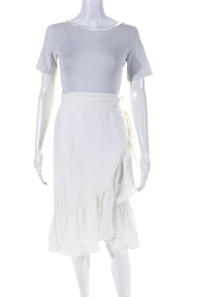 Majorelle Womens Ruffled Wrap Skirt White Size Small