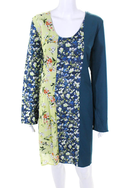 Acne Studios Women's Floral Print Scoop Neck Shift Dress Multicolor Size 42
