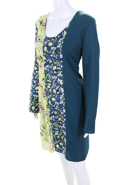 Acne Studios Women's Floral Print Scoop Neck Shift Dress Multicolor Size 42